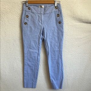 LOFT‎ Curvy Skinny Blue Striped Pants Women’s 00 Petite